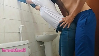 Secretive Couple'S Bathroom Rendezvous Caught On Camera